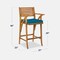 Best Choice Products Set of 2 Outdoor Acacia Wood Bar Stools Bar Chairs w/ Weather-Resistant Cushions